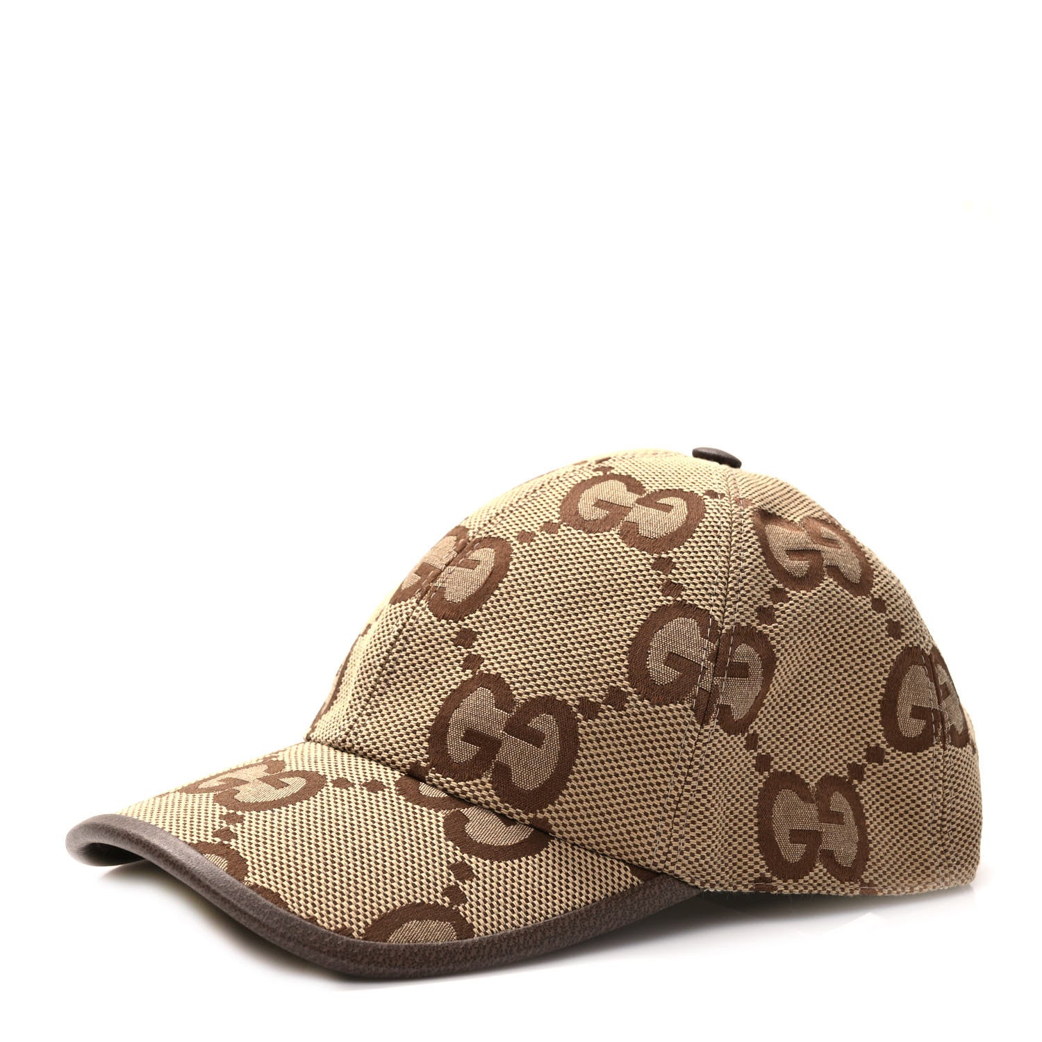 Gucci Monogram Jumbo GG Baseball Hat M 57 Camel Ebony 1 of 9