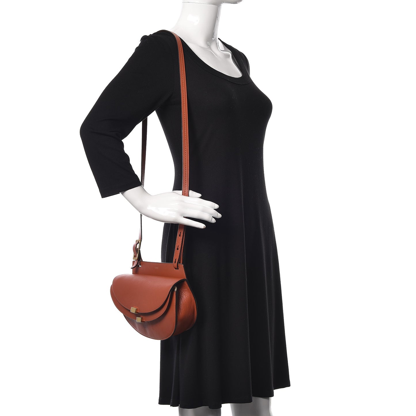 Calfskin Mini Georgia Crossbody Bag Whiskey