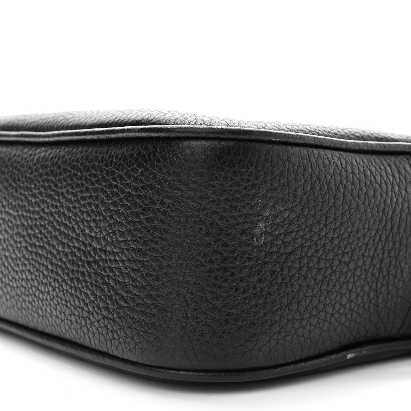 Pebbled Calfskin Small Soho Disco Bag Black