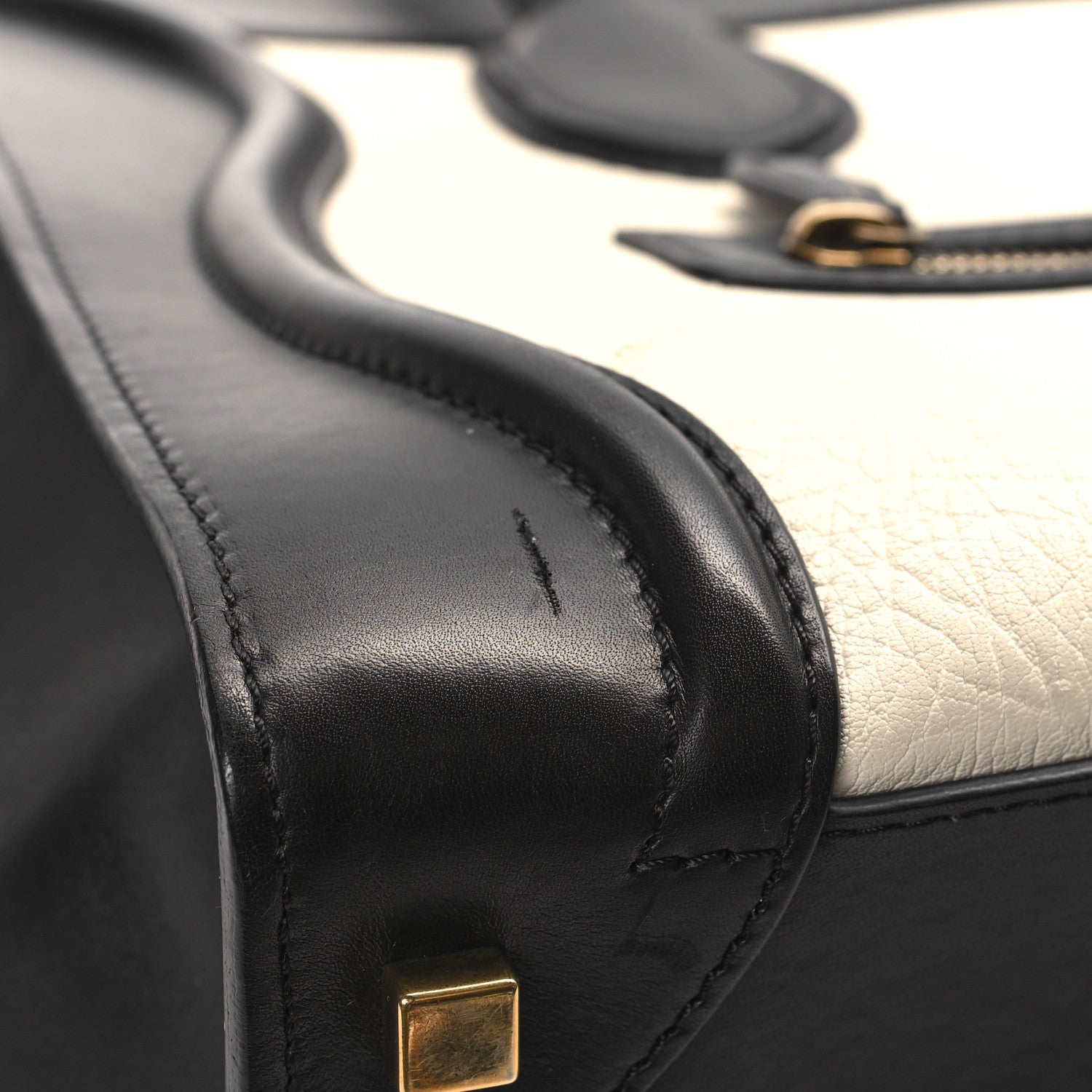 Celine Elephant Calfskin Mini Bi-Color Luggage Black White 12 of 12