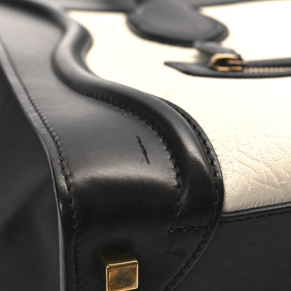 Celine Elephant Calfskin Mini Bi-Color Luggage Black White 12 of 12