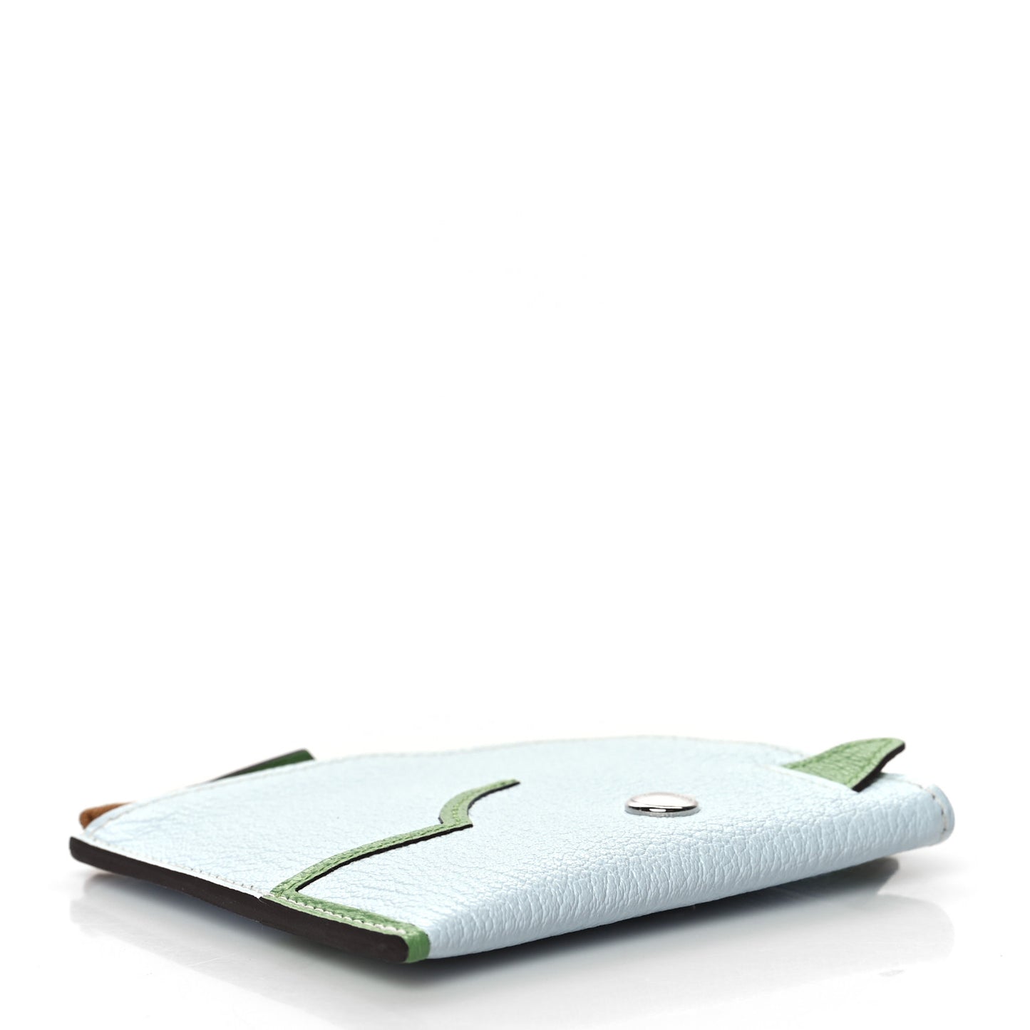 Chevre Mysore Paddock Change Purse Blue Brume Vert Criquet