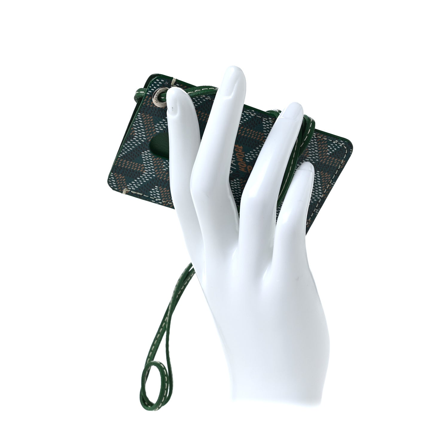 Goyardine ID Holder Lanyard Green
