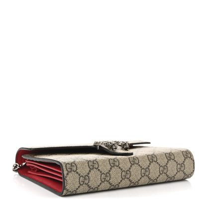 Gucci GG Supreme Monogram Mini Dionysus Chain Wallet Beige Vulcanic Red 7 of 21