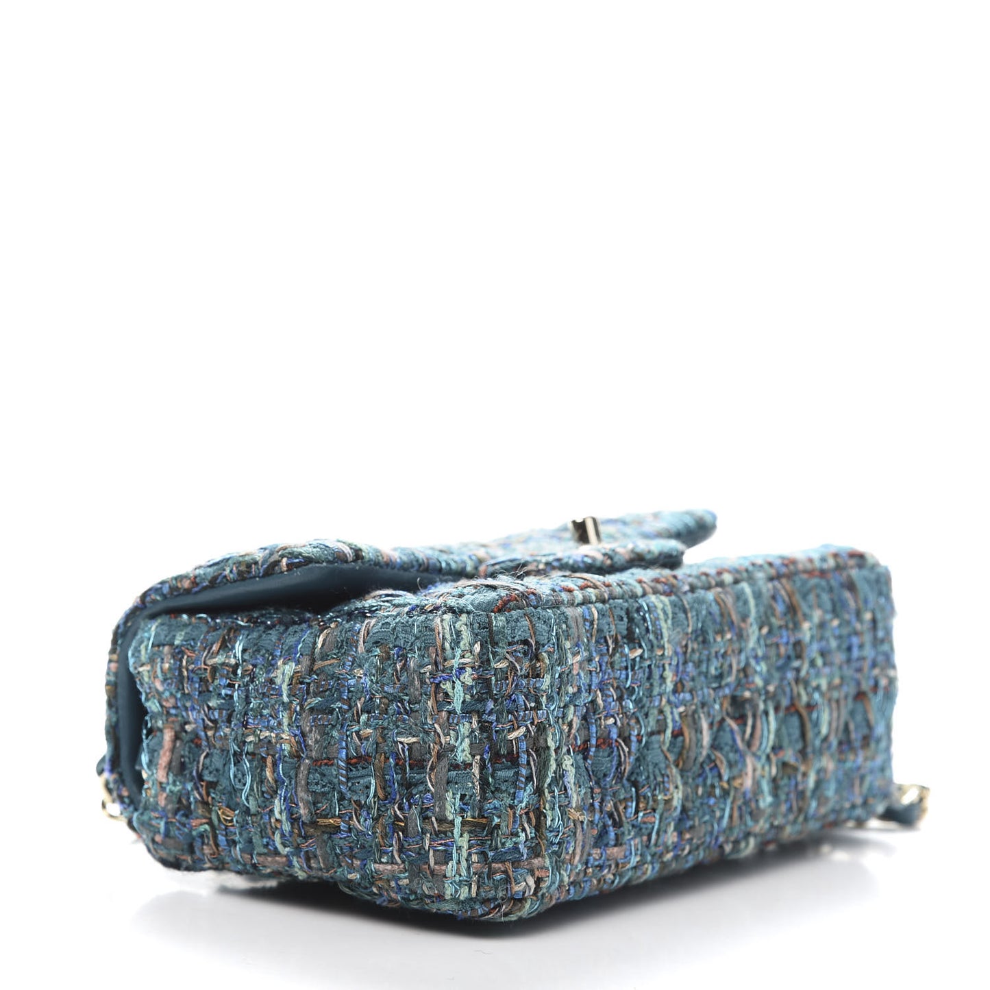 Tweed Quilted Egyptian Mini Rectangular Flap Turquoise
