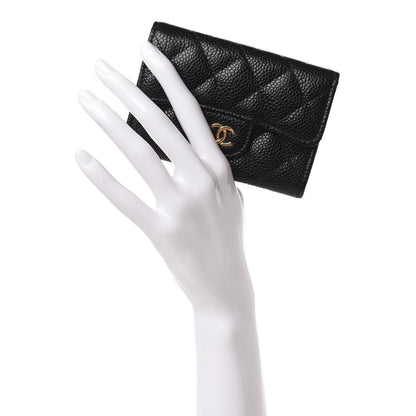 Chanel Caviar Quilted Flap Card Holder Wallet Black 2 of 8