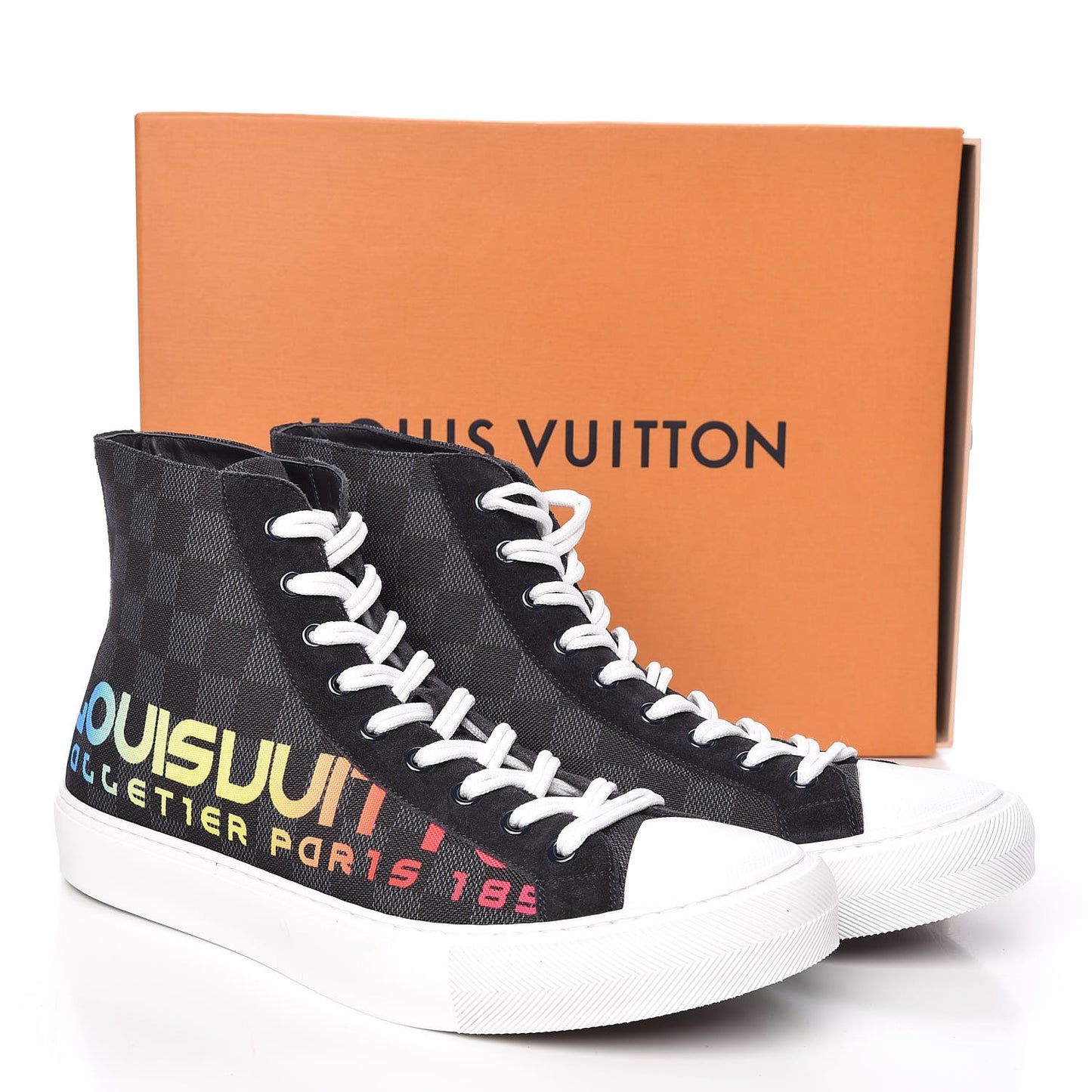 Damier Cobalt Tattoo Sneaker Boots 8.5