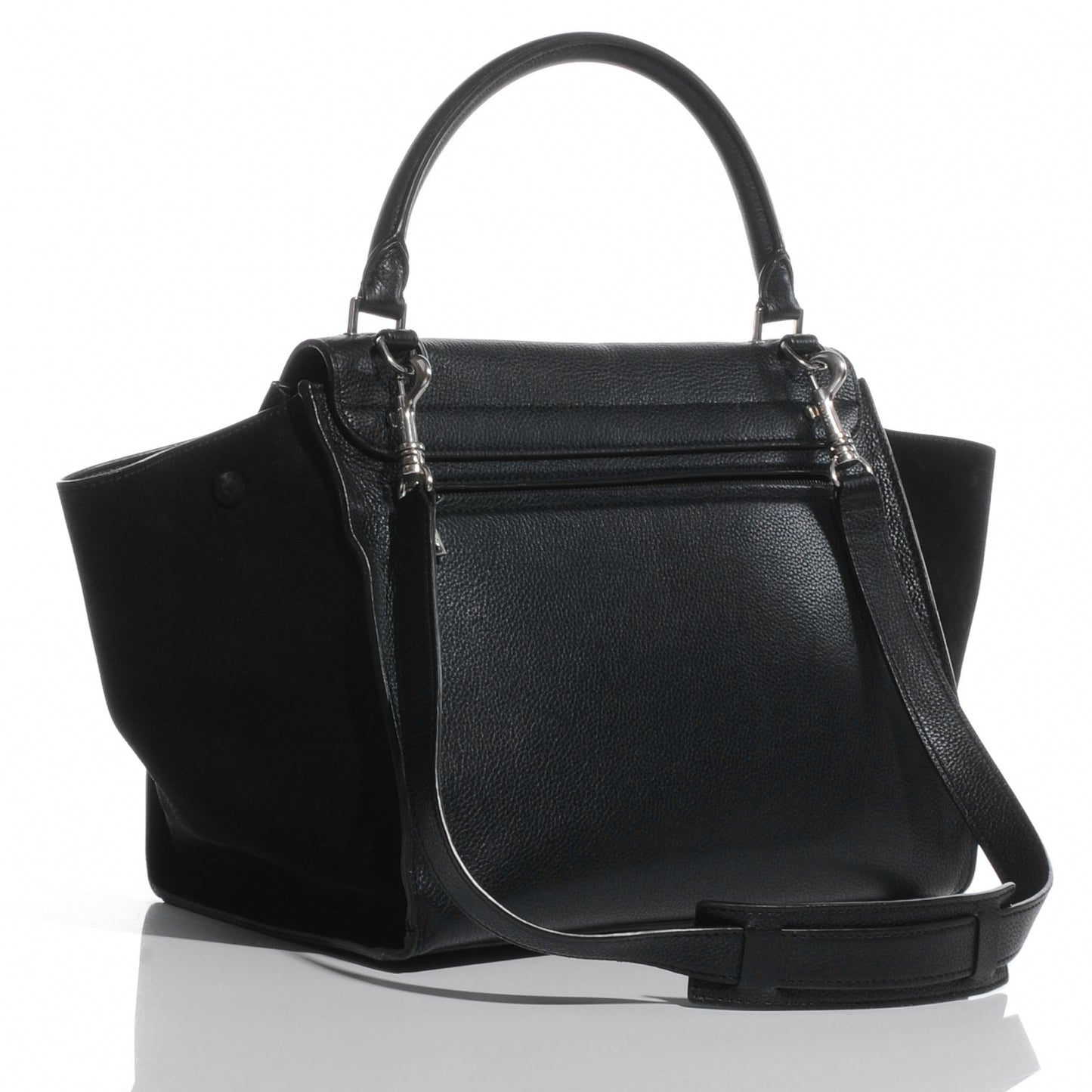 Drummed Leather Suede Trapeze Black