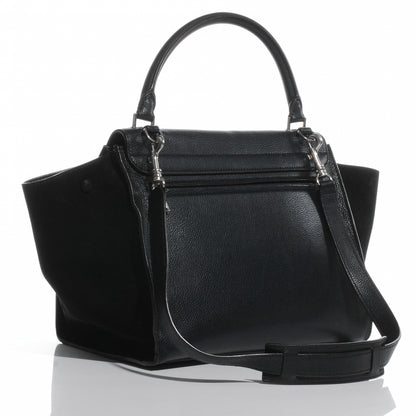 Celine Drummed Leather Suede Trapeze Black 3 of 7