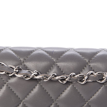 Chanel Lambskin Quilted Medium Double Flap Grey 12 of 21