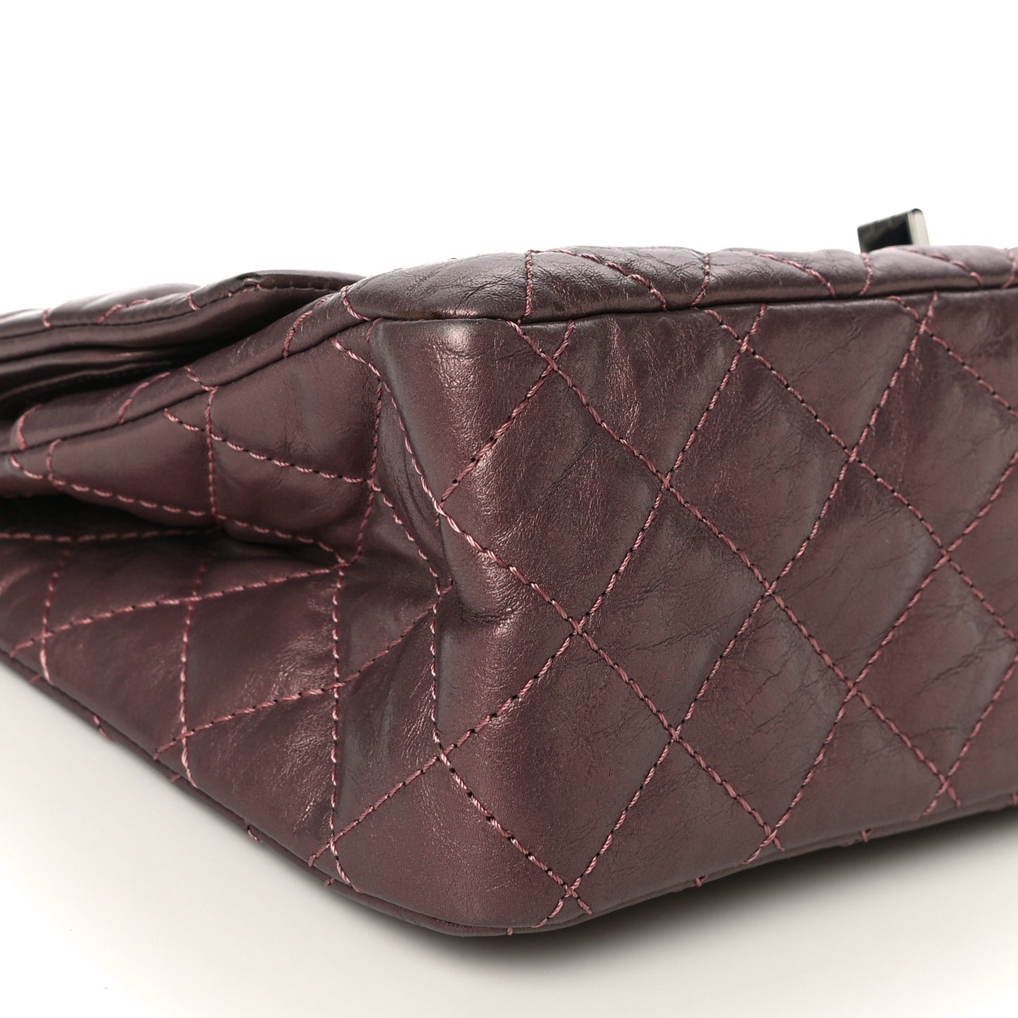 Metallic Calfskin Quilted 2.55 Reissue 226 Flap Rose Fonce