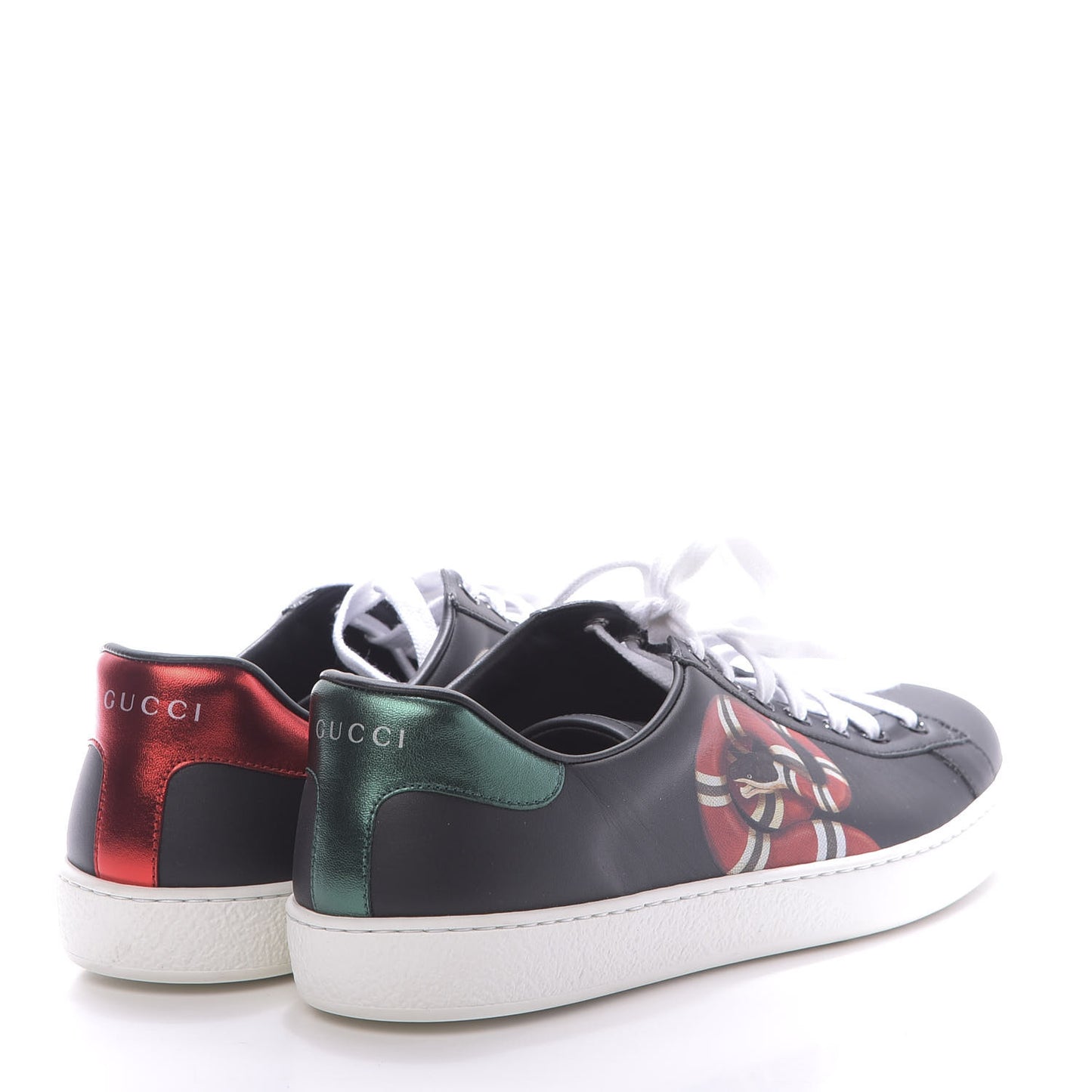 Calfskin Kingsnake Mens Ace Sneakers 9 Black Multicolor
