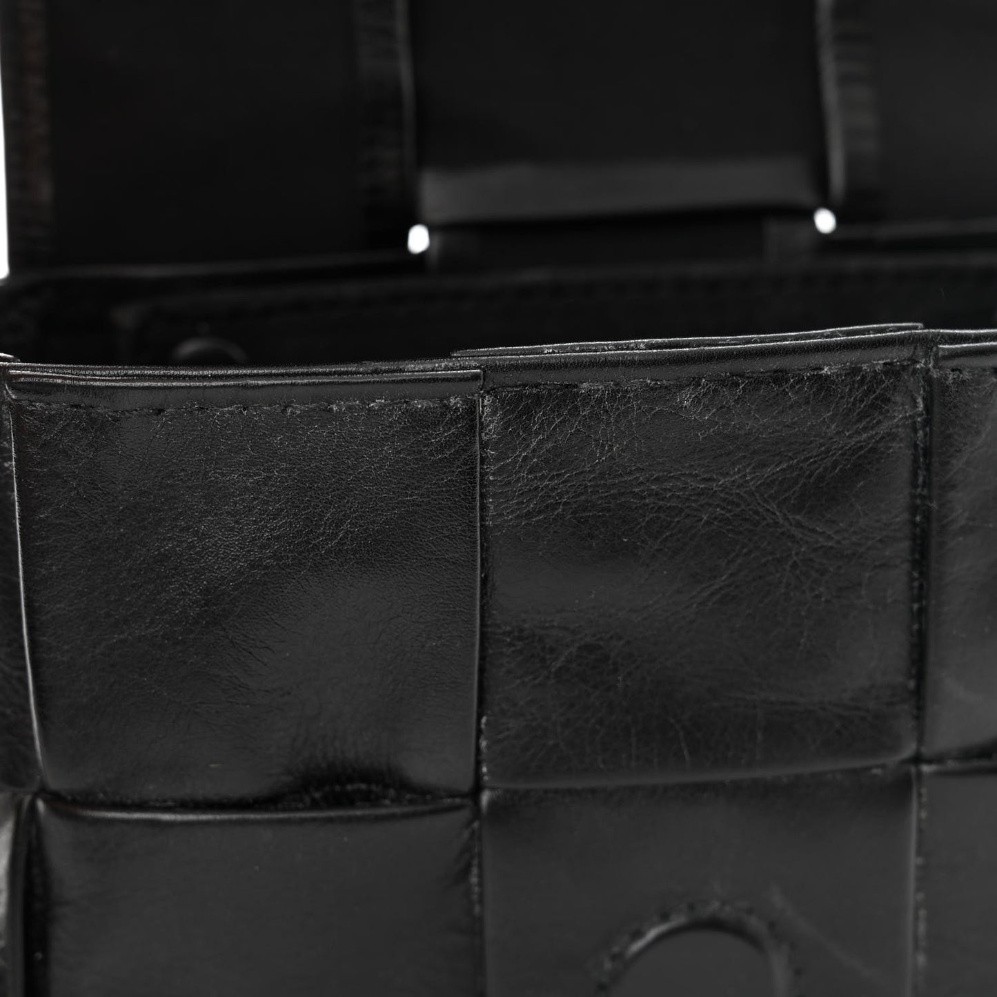 Paper Calfskin Maxi Intreccio Extra Mini Cassette Crossbody Bag Black