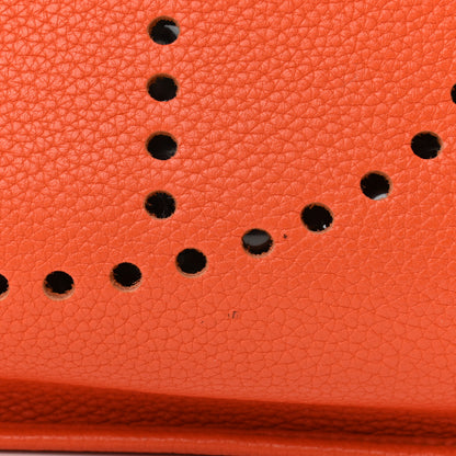 Hermes Taurillon Clemence Evelyne III GM Orange 12 of 18