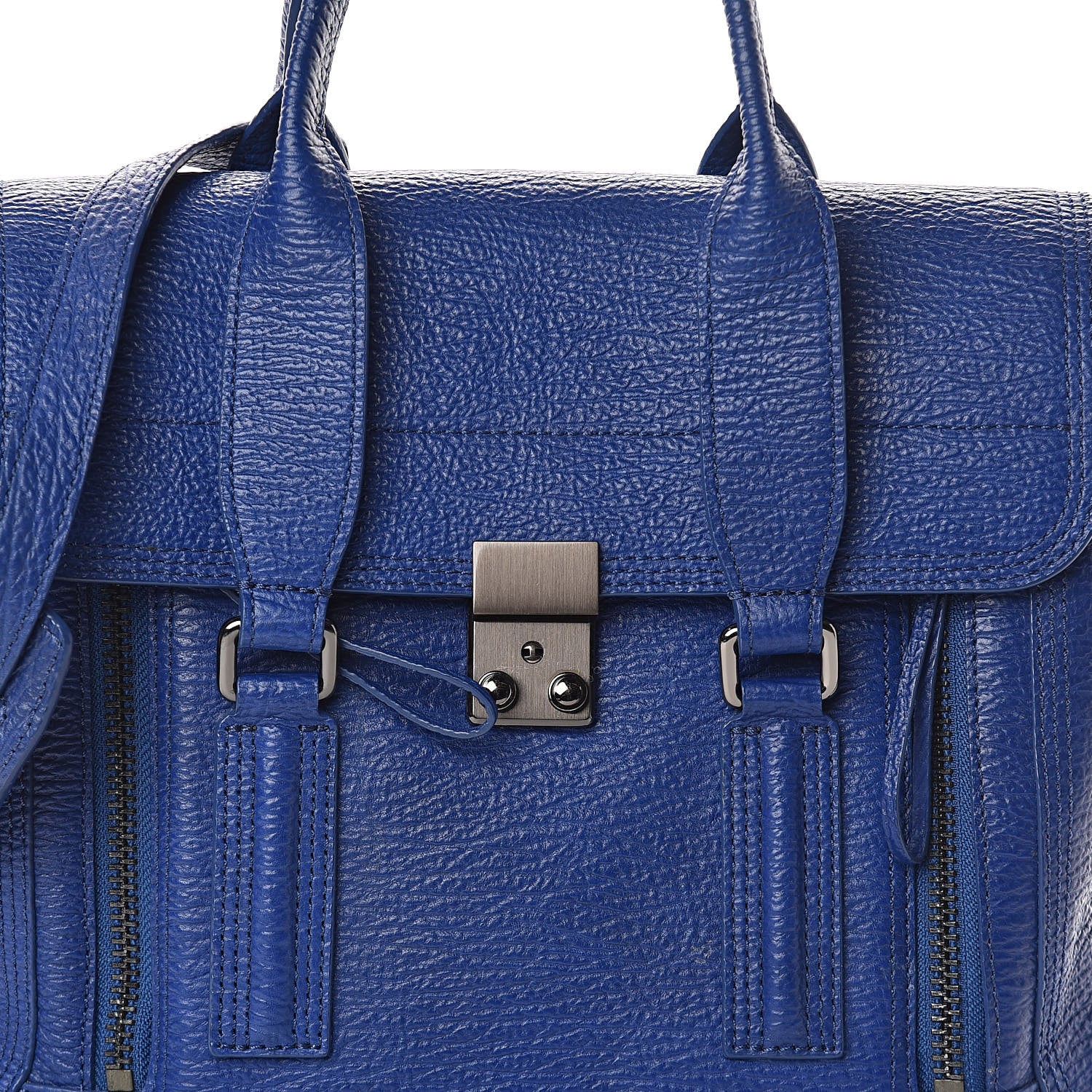 3.1 Phillip Lim 3.1 Textured Calfskin Large Pashli Satchel Cobalt 7 of 9