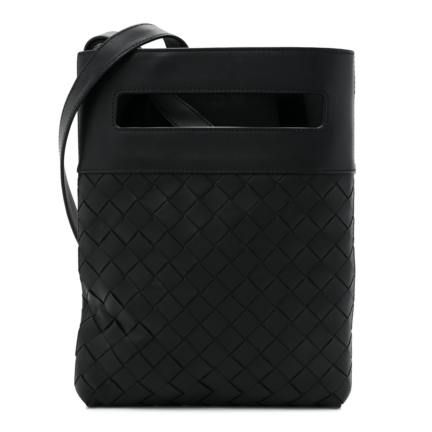 Nappa Intrecciato VN Crossbody Messenger Bag Black