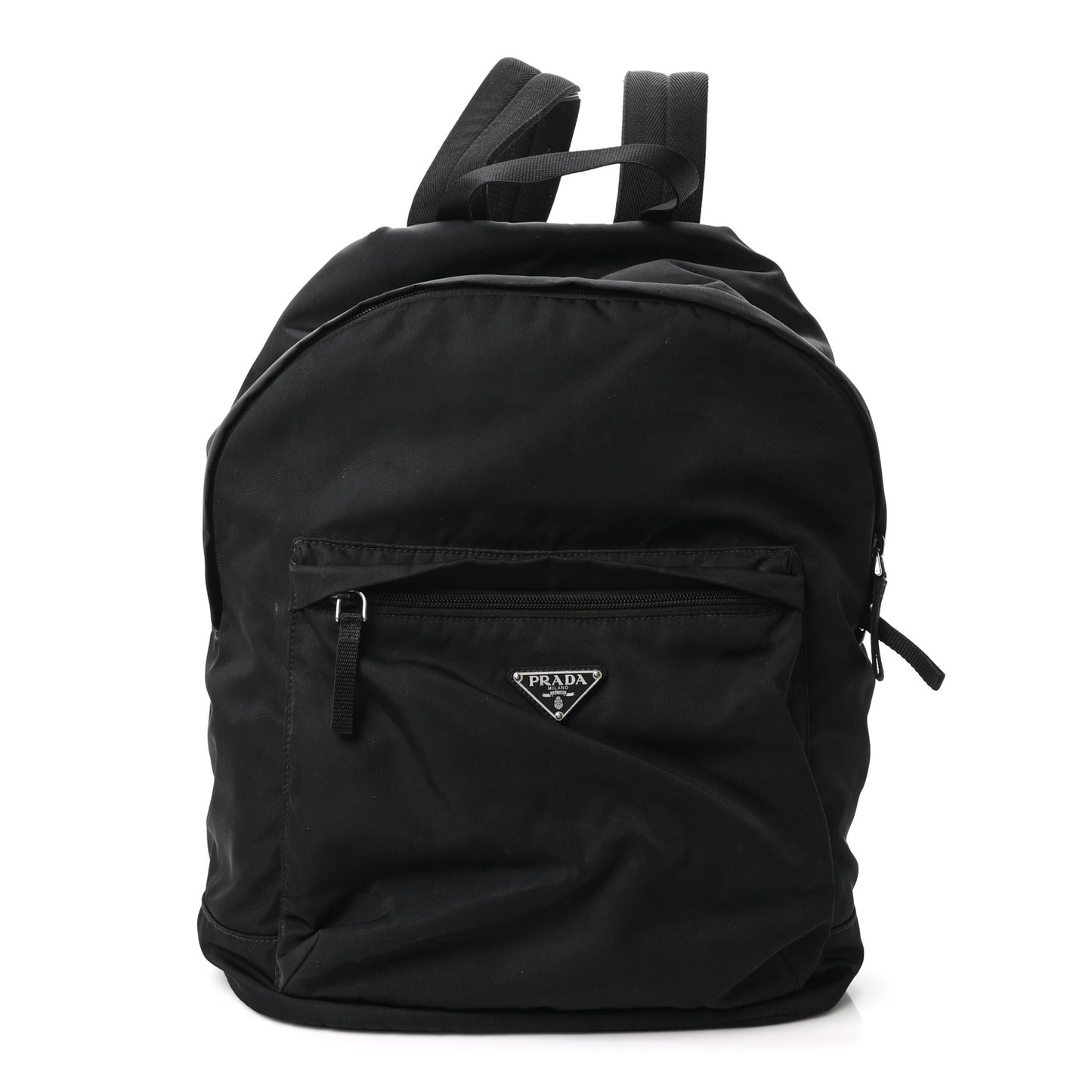 Tessuto Nylon Zip Backpack Black