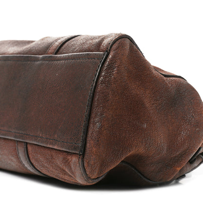 Prada Cervo Antik Easy Foldover Pushlock Satchel Teak 9 of 10