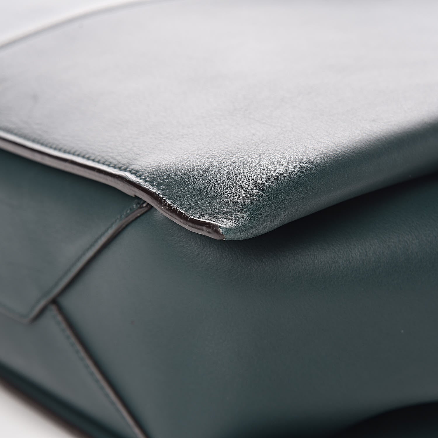 Celine Calfskin Medium Tri-Fold Bag Bottle Green 11 of 13