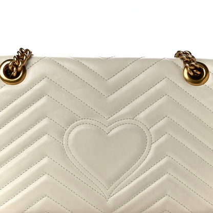 Gucci Calfskin Matelasse Small GG Marmont Shoulder Bag White 19 of 19