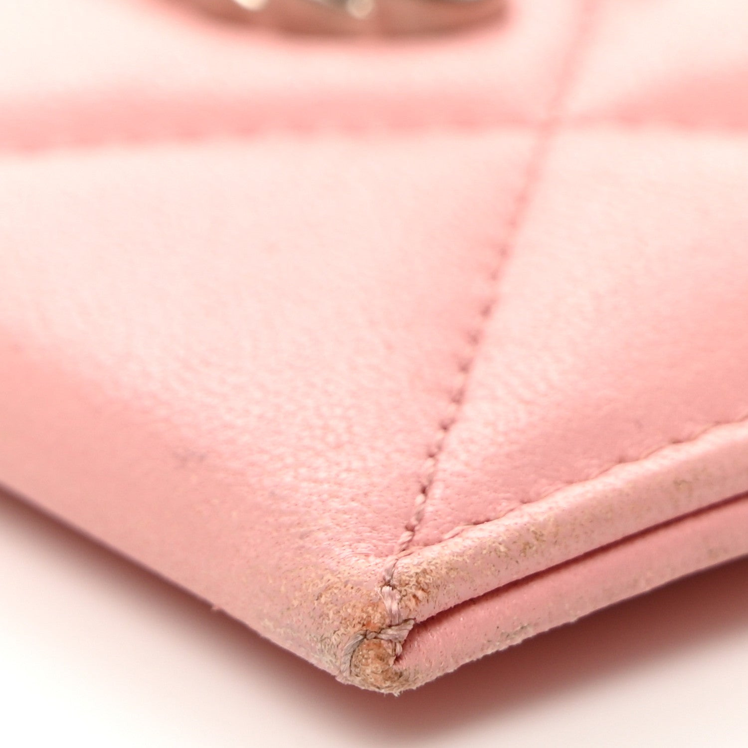 Chanel Lambskin Quilted Chanel 19 Card Holder Light Pink 11 of 13
