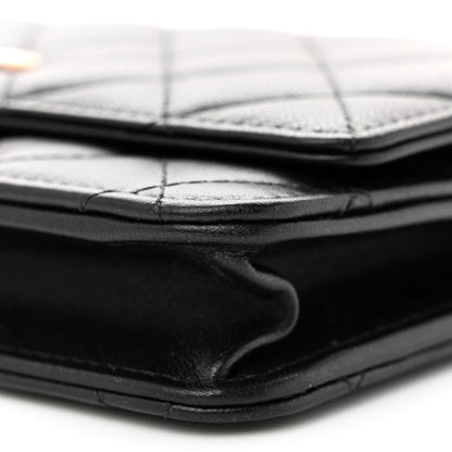Chanel Lambskin Quilted Trendy CC Wallet On Chain WOC Black 10 of 11