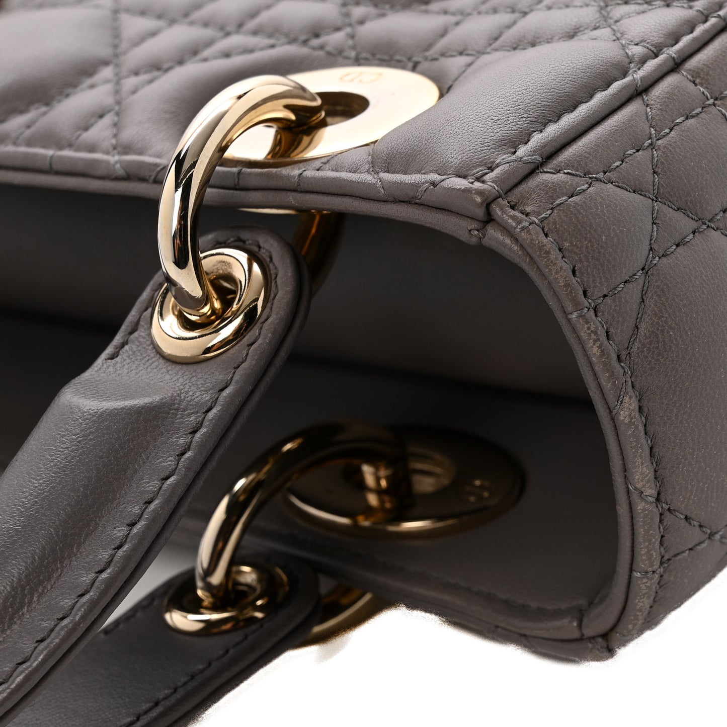 Lambskin Cannage Small Lady Dior Grey