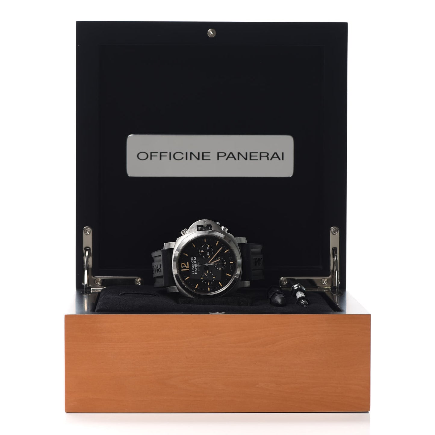 Stainless Steel Rubber 44mm Luminor Daylight Chronograph Automatic Watch Black PAM00356