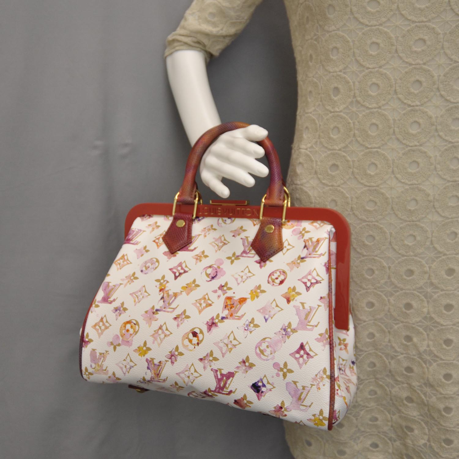 Louis Vuitton Watercolor Aquarelle Frame Speedy White 2 of 7