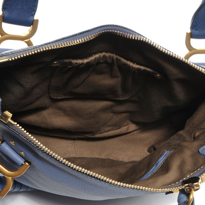 Chloe Calfskin Leather Medium Marcie Satchel Street Blue 5 of 9
