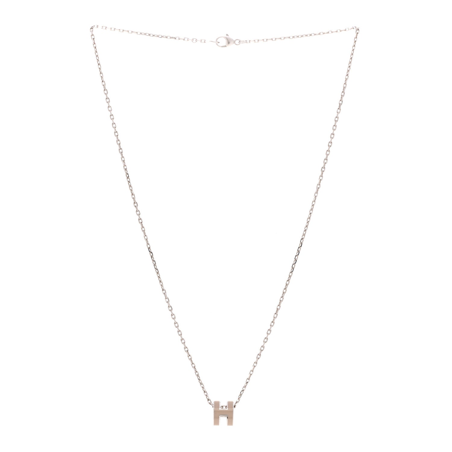 Hermes Palladium Mini Pop H Pendant Necklace Marron Glace 3 of 6
