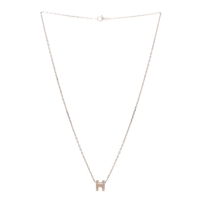 Hermes Palladium Mini Pop H Pendant Necklace Marron Glace 3 of 6