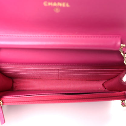 Chanel Tweed Quilted Wallet On Chain WOC Pink Blue White 5 of 11