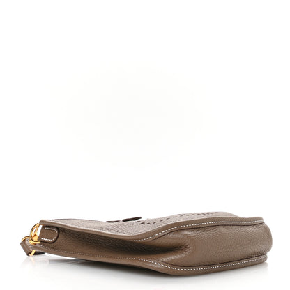 Hermes Taurillon Clemence Amazone Evelyne TPM Etoupe Bleu Indigo 4 of 11