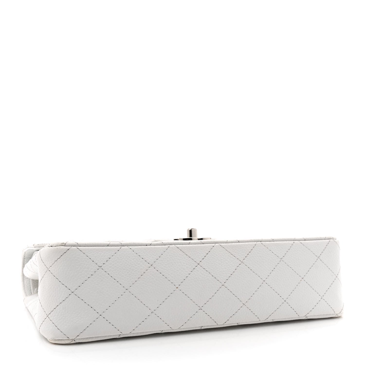 Chanel Caviar Quilted Medium Double Flap Bijoux Chain White 4 of 17