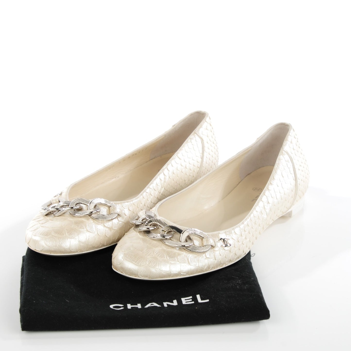 Python CC Ballerina Flats 38.5 Ivory