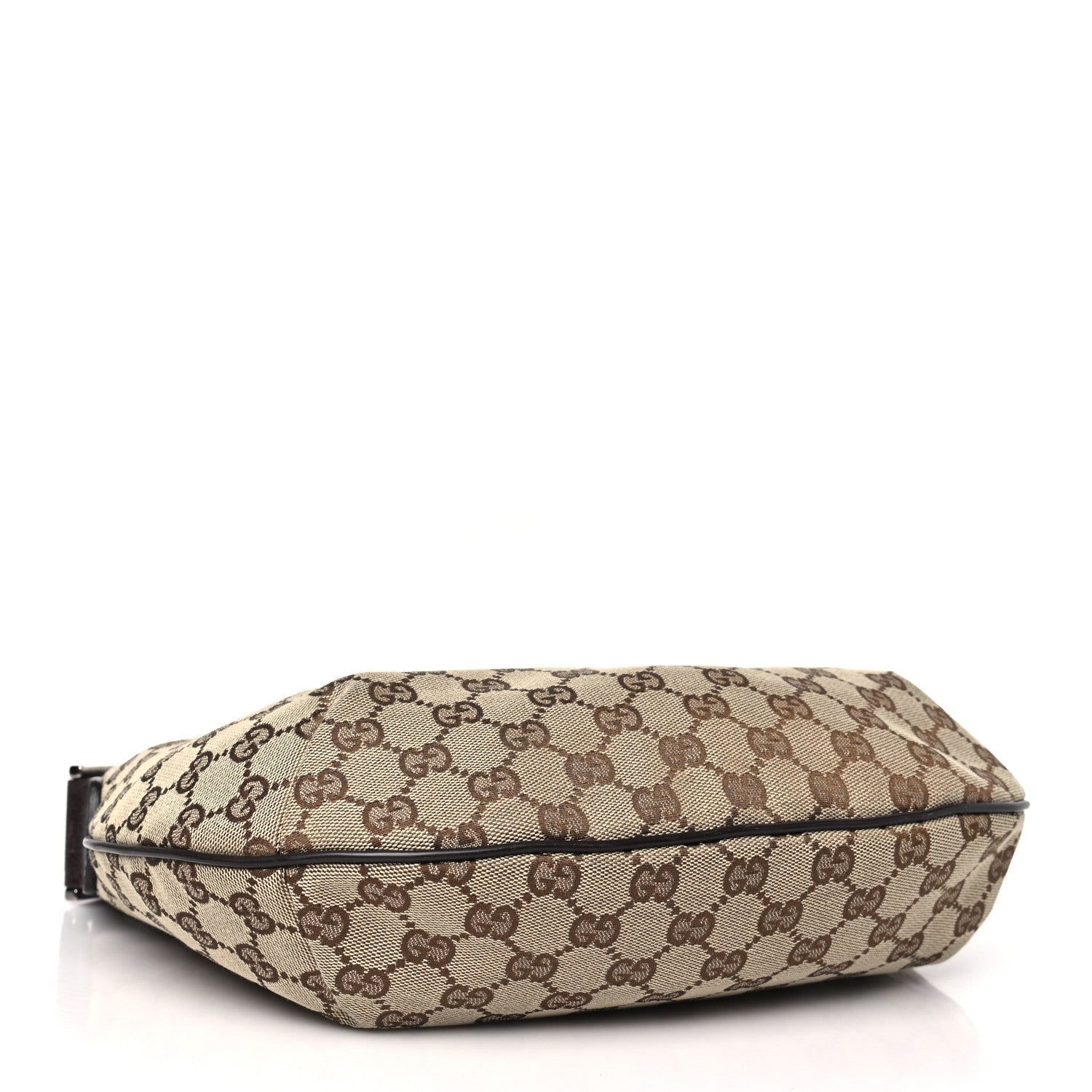 Gucci Monogram Web Medium Half Moon Hobo Dark Brown 4 of 12