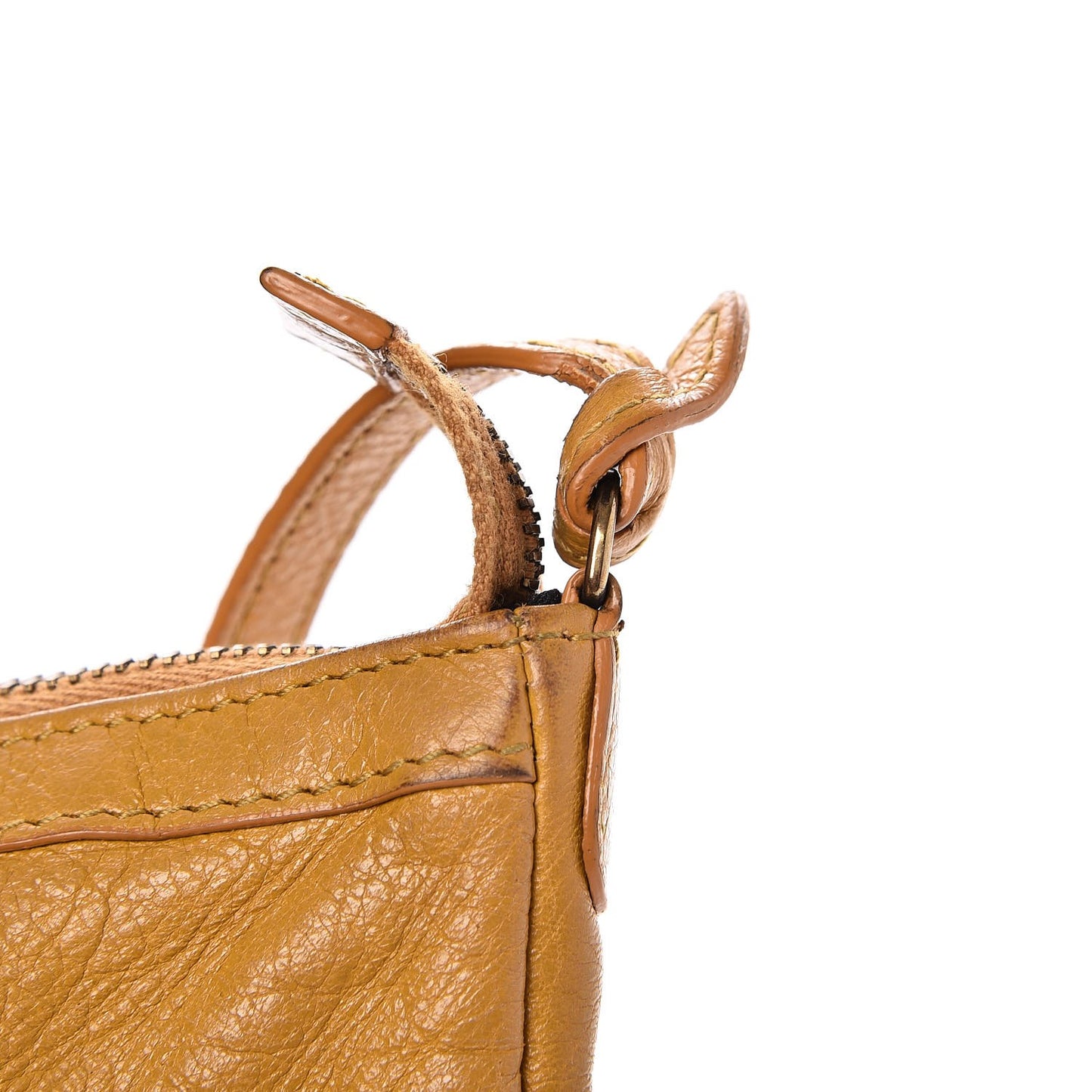 Agneau Classic Hardware Flat Crossbody Jaune Moutarde