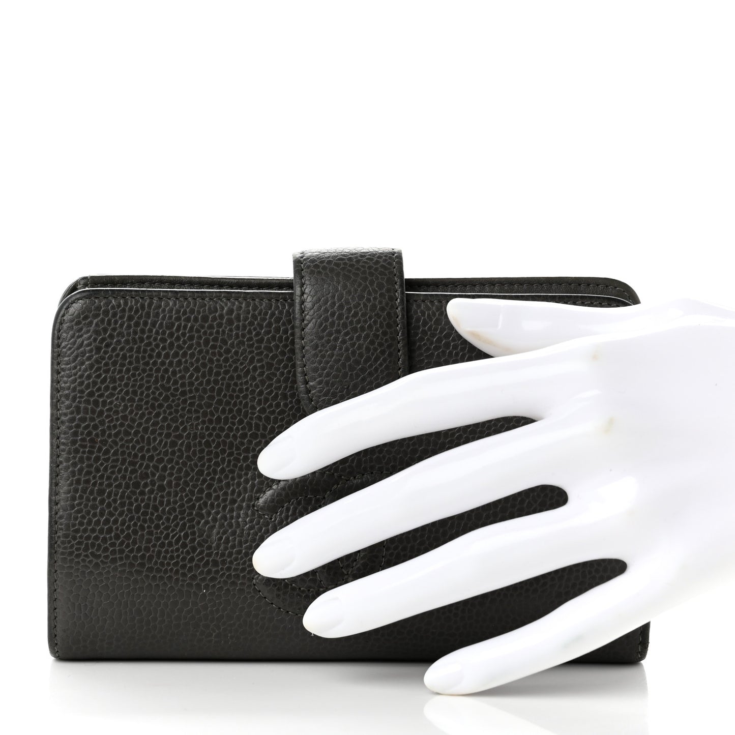 Caviar Timeless CC Zipped Pocket Wallet Grey