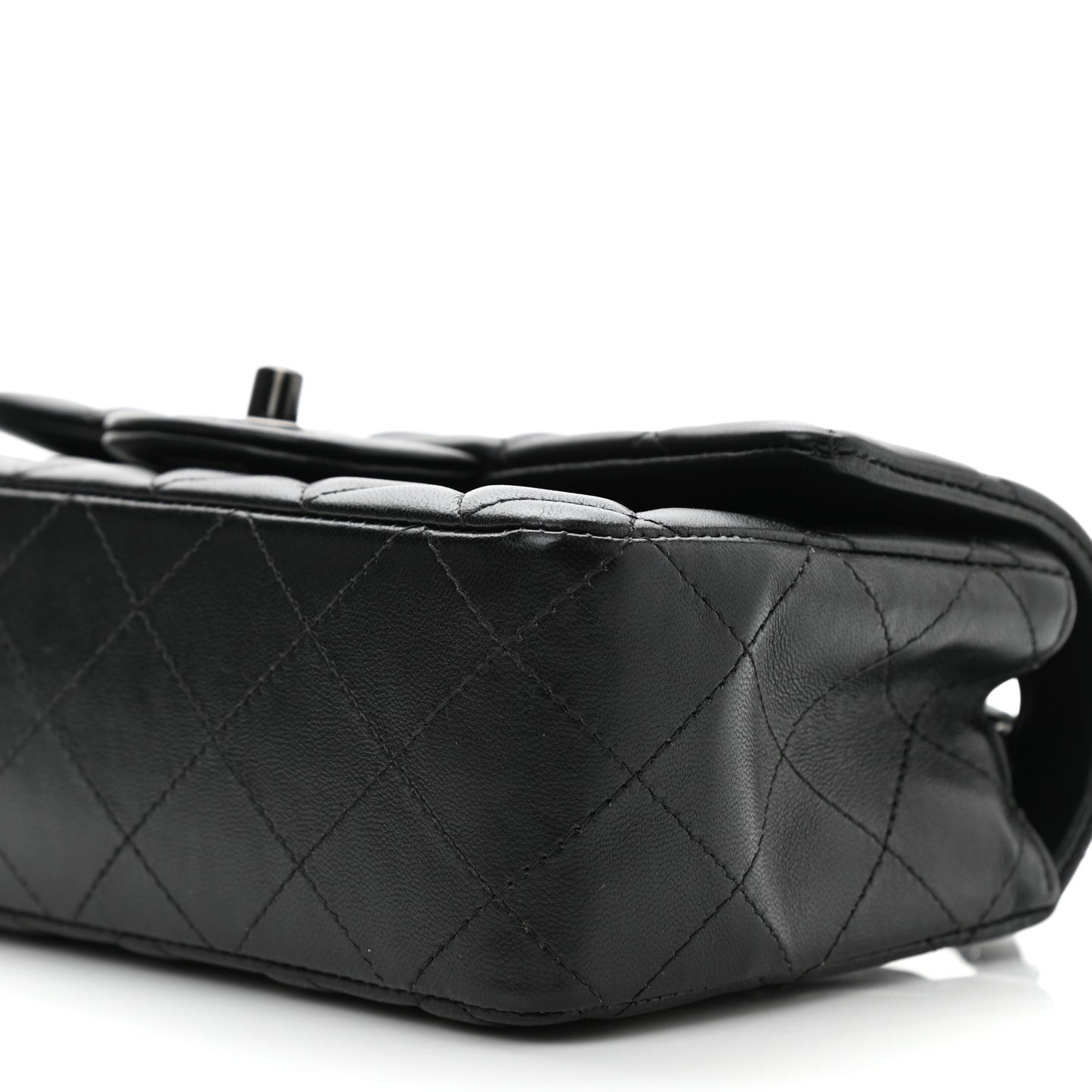 Lambskin Quilted Mini Rectangular Flap So Black