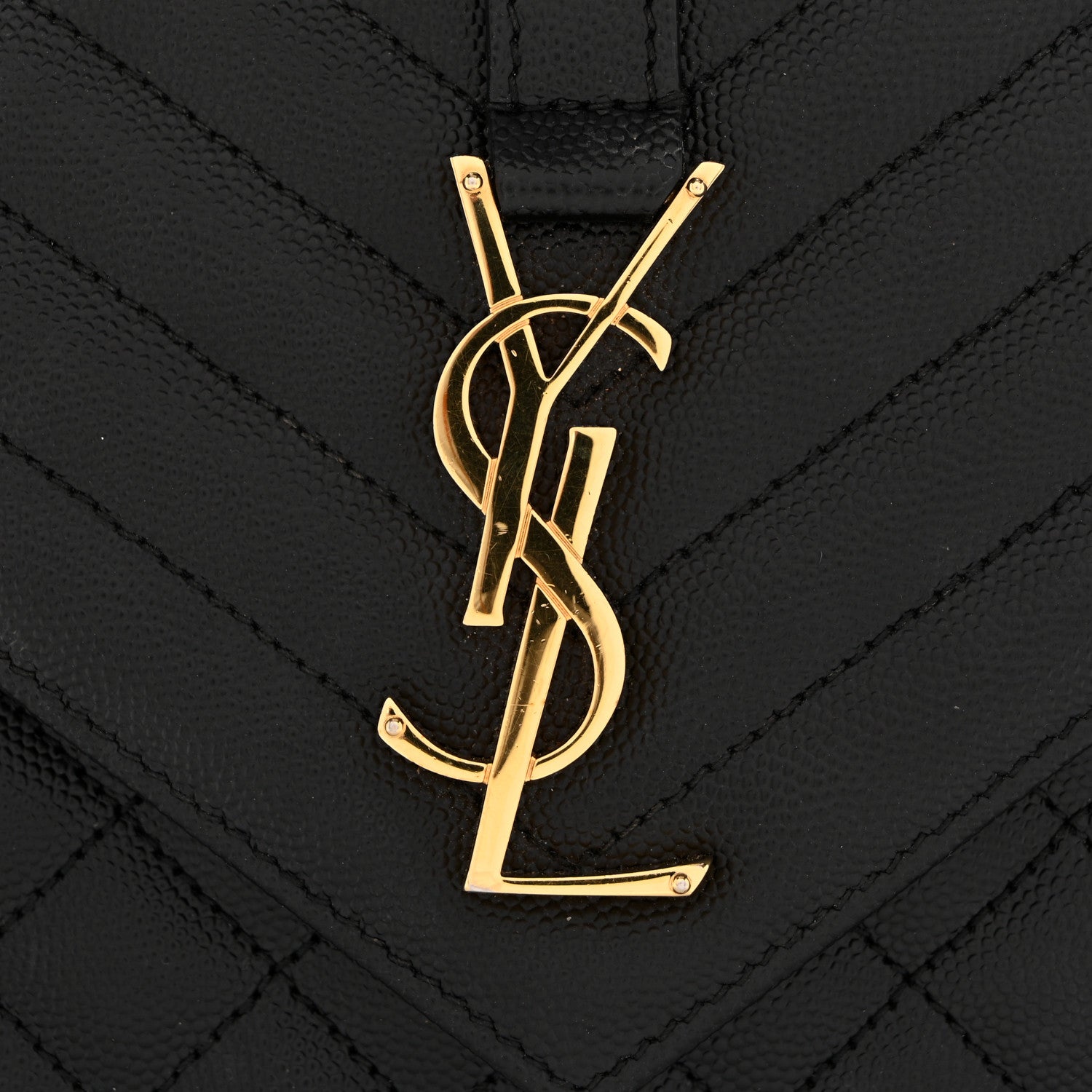 Saint Laurent Grain De Poudre Textured Mixed Matelasse Triquilt Medium Monogram Satchel Black 12 of 14