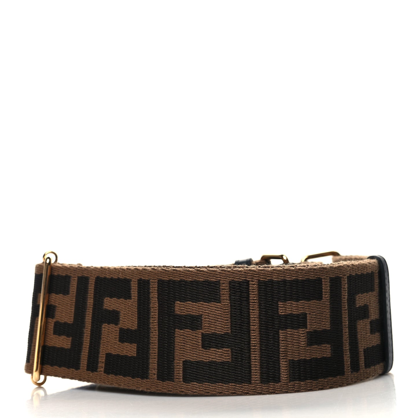 Ribbon Vitello Seta FF 1974 Adjustable Strap You Fango Marrone Black