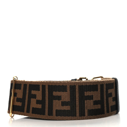 Fendi Ribbon Vitello Seta FF 1974 Adjustable Strap You Fango Marrone Black 2 of 5