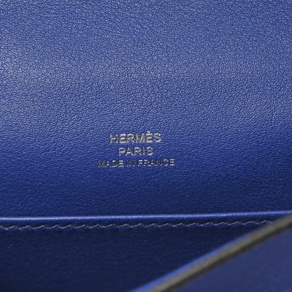 Hermes Swift Kelly Pochette Clutch Bleu Electrique 9 of 24