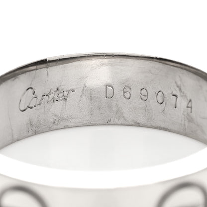 Cartier 18K White Gold 5.5mm LOVE Ring 54 6.75 2 of 3