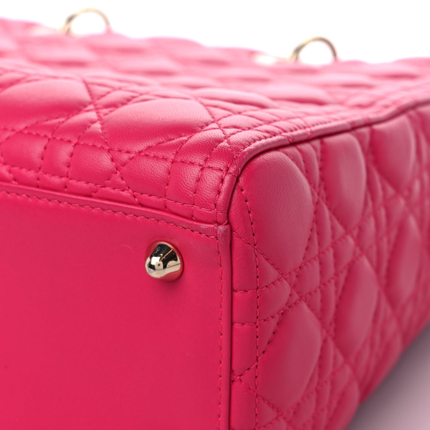 Lambskin Cannage Large Lady Dior Fuchsia