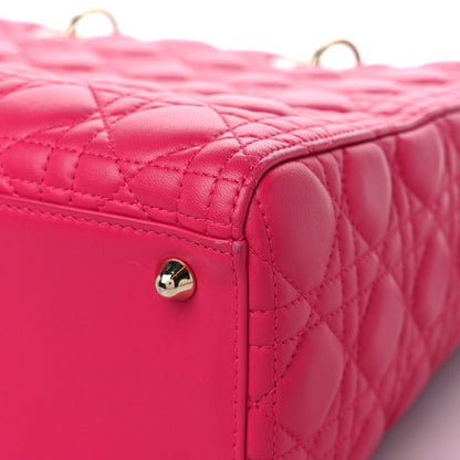 Christian Dior Lambskin Cannage Large Lady Dior Fuchsia 11 of 13
