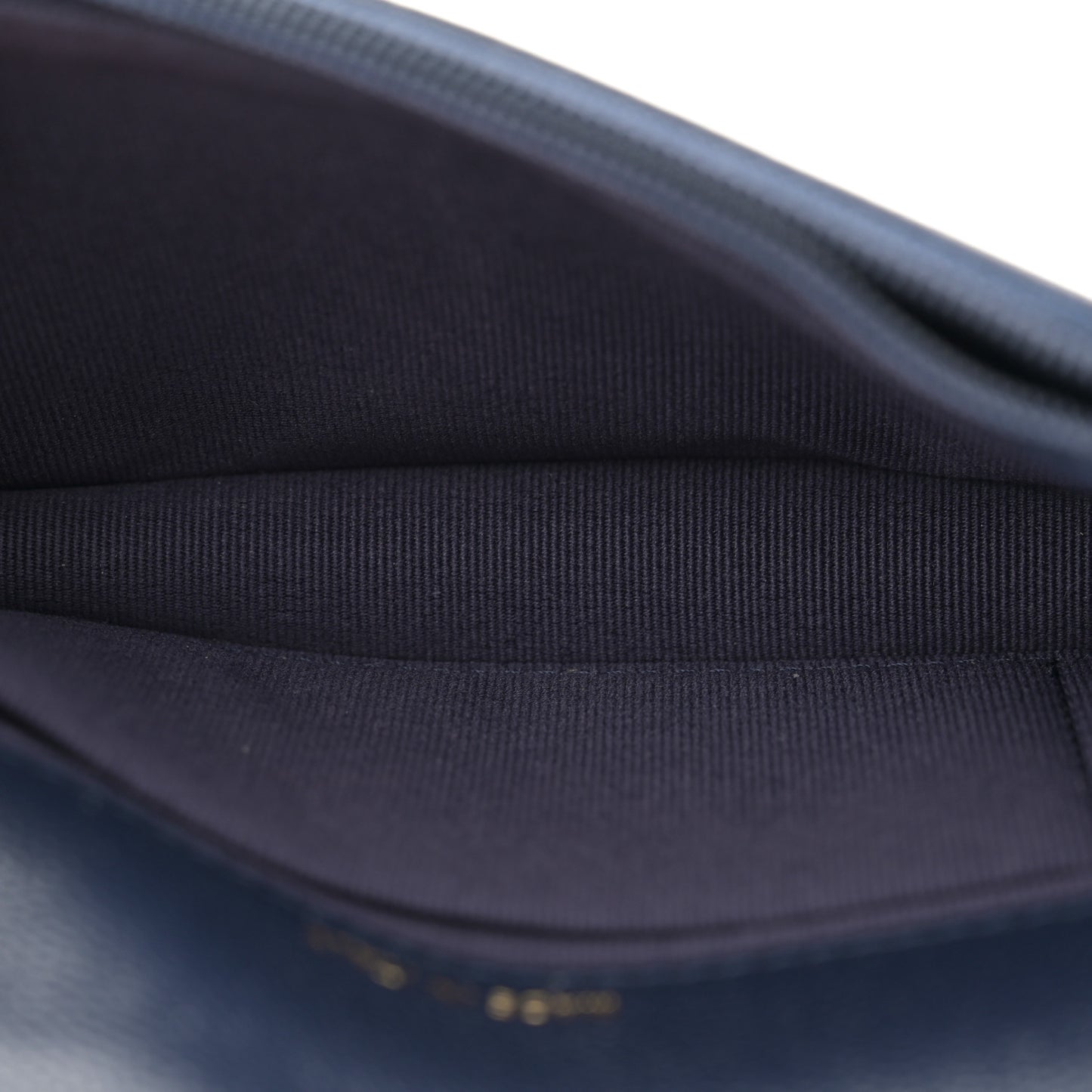 Caviar Quilted Pocket Twins Clutch With Chain Navy Blue