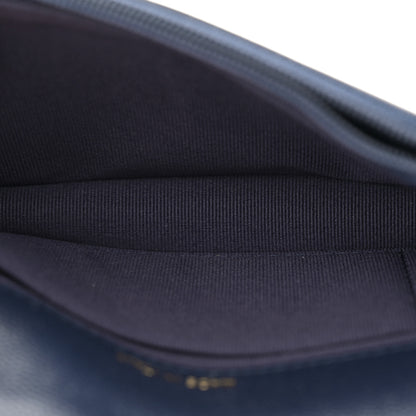 Chanel Caviar Quilted Pocket Twins Clutch With Chain Navy Blue 5 of 11