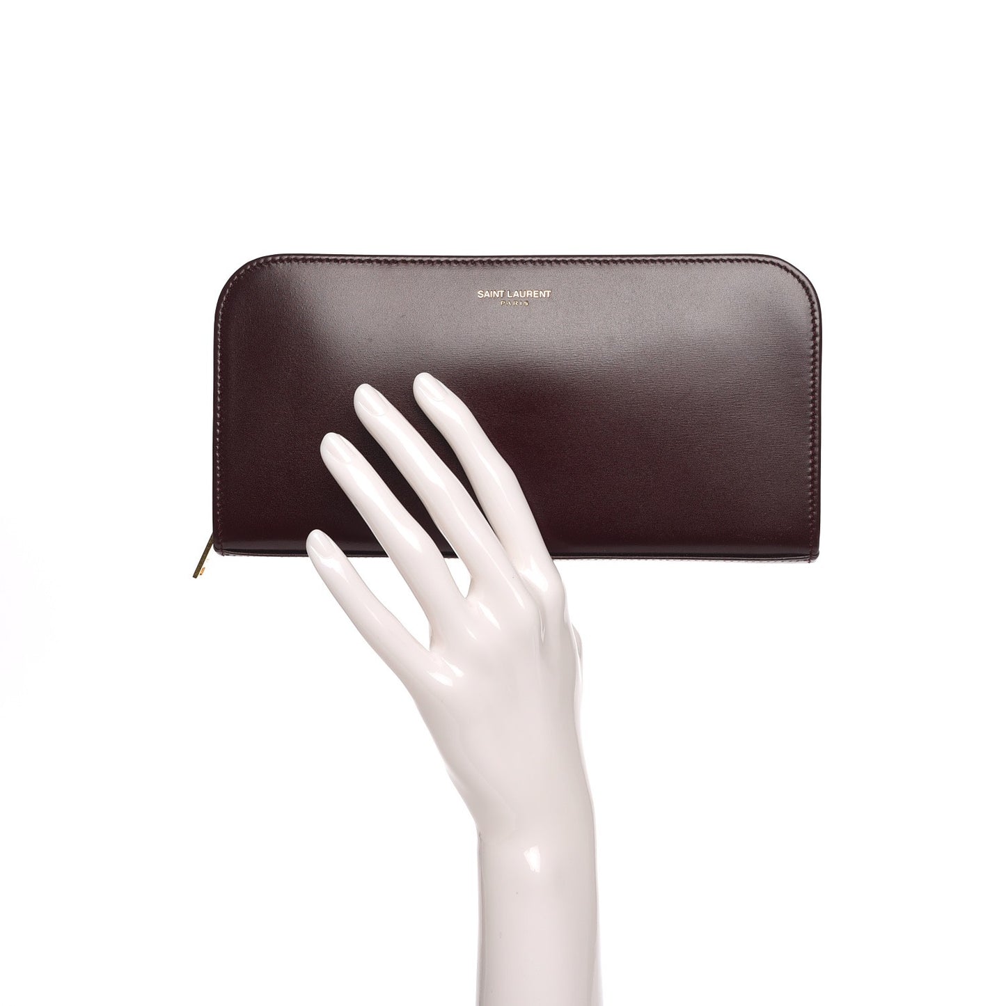 Calfskin Classic Zip Around Continental Wallet Bordeaux